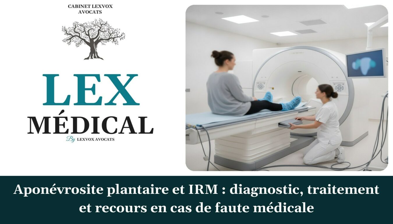 Aponévrosite plantaire et IRM : diagnostic, traitement et recours en cas de faute médicale — cabinet LEXVOX Avocats, Salon-de-Provence