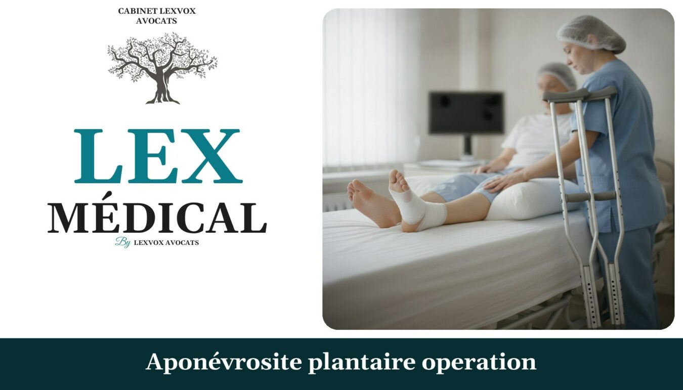 Aponévrosite plantaire operation — cabinet LEXVOX Avocats, Arles