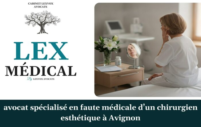 avocat spécialisé en faute médicale d’un chirurgien esthétique à Avignon — cabinet LEXVOX Avocats, Marignane