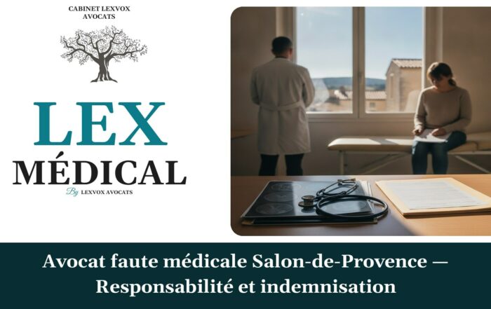 Avocat faute médicale Salon-de-Provence — Responsabilité et indemnisation — cabinet LEXVOX Avocats, Salon-de-Provence