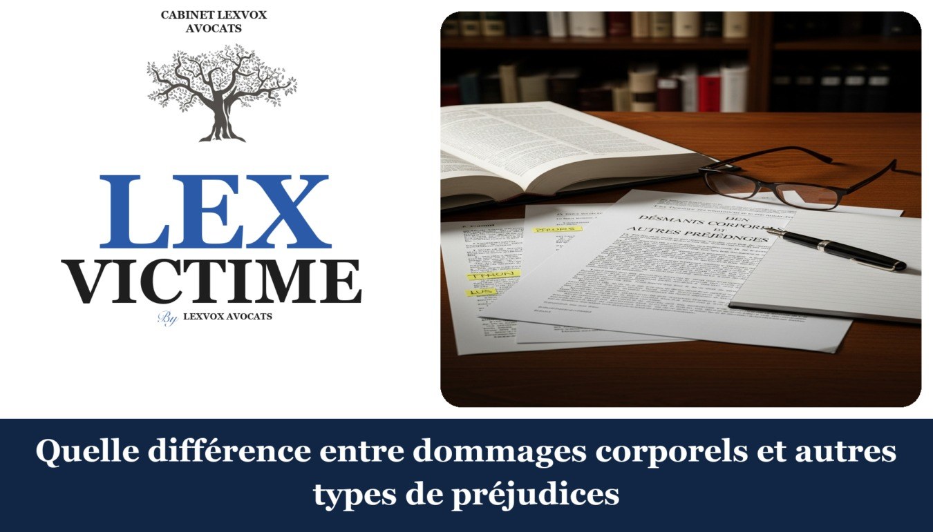 Quelle différence entre dommages corporels et autres types de préjudices — cabinet LEXVOX Avocats, Aix-en-Provence
