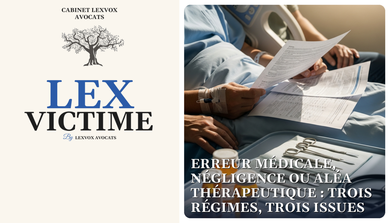 Erreur médicale, négligence ou aléa thérapeutique : trois régimes, trois issues