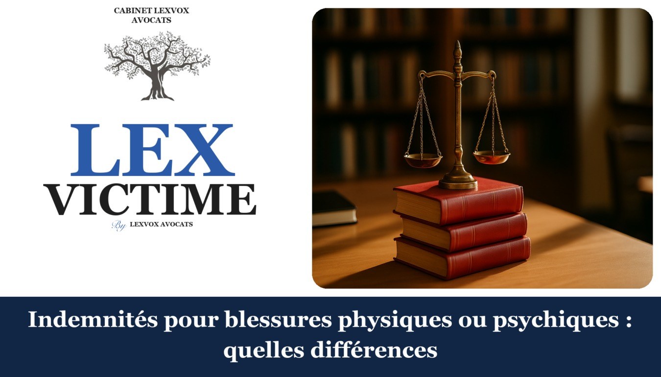 Indemnités pour blessures physiques ou psychiques : quelles différences — cabinet LEXVOX Avocats, Aix-en-Provence