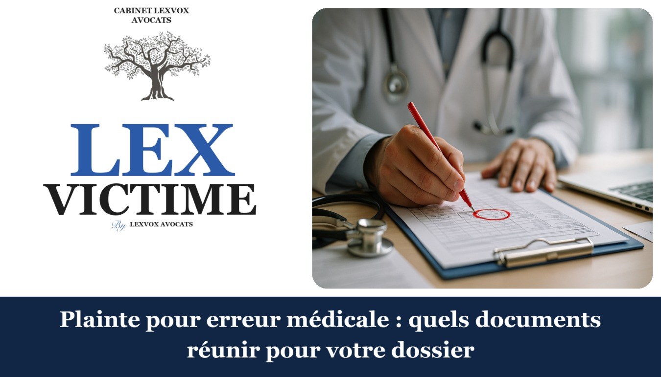 Plainte pour erreur médicale : quels documents réunir pour votre dossier — cabinet LEXVOX Avocats, Aix-en-Provence