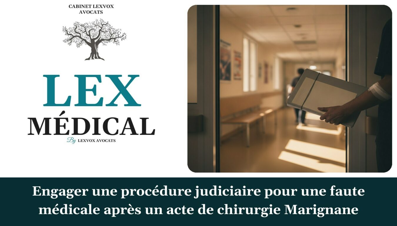 Engager une procédure judiciaire pour une faute médicale après un acte de chirurgie Marignane — cabinet LEXVOX Avocats, Marignane