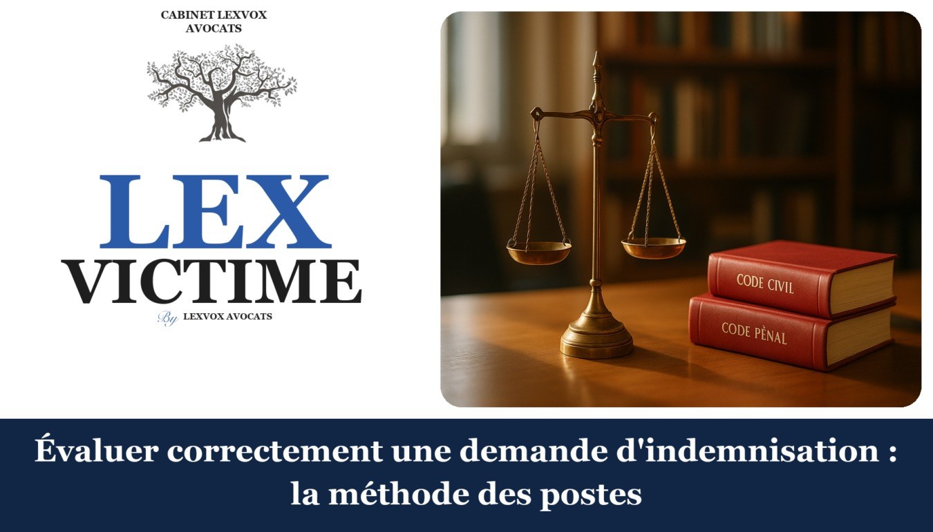 Évaluer correctement une demande d’indemnisation : la méthode des postes — cabinet LEXVOX Avocats, Aix-en-Provence