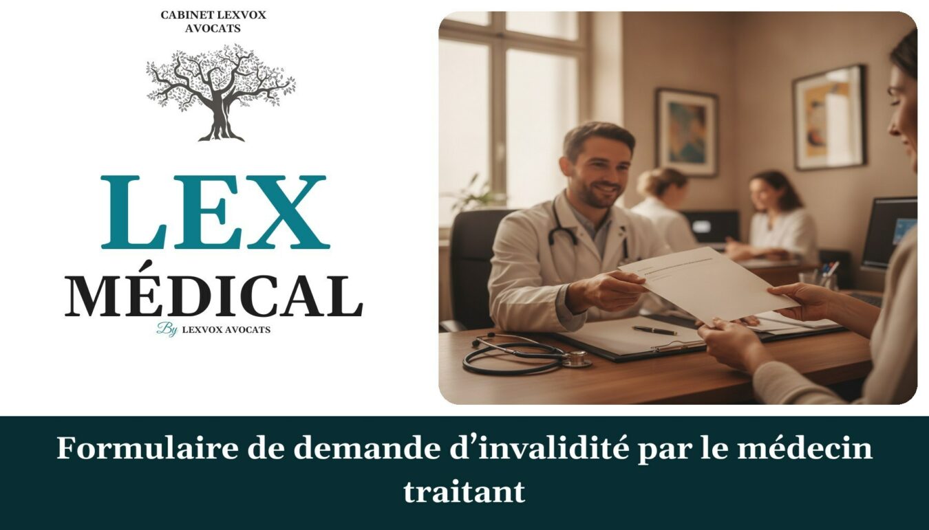 Formulaire de demande d’invalidité par le médecin traitant — cabinet LEXVOX Avocats, Salon-de-Provence
