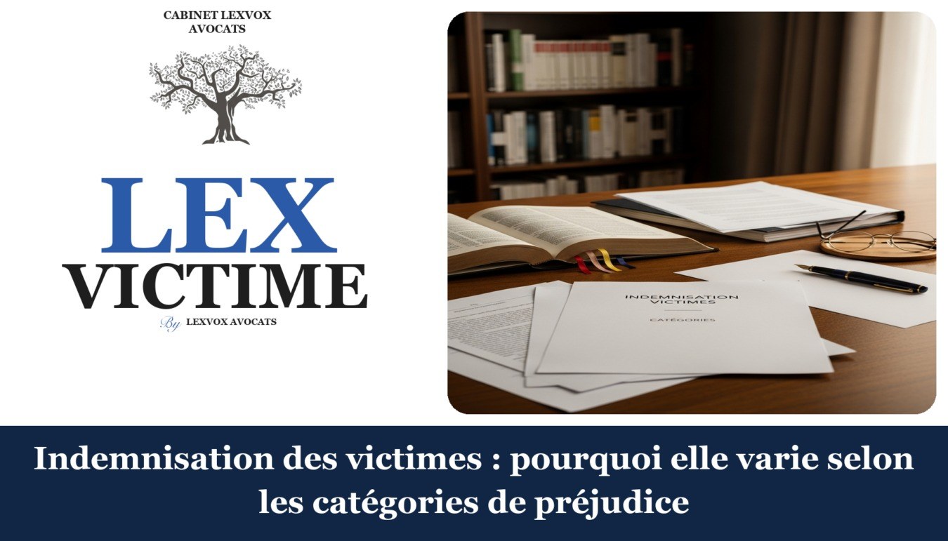 Indemnisation des victimes : pourquoi elle varie selon les catégories de préjudice — cabinet LEXVOX Avocats, Aix-en-Provence