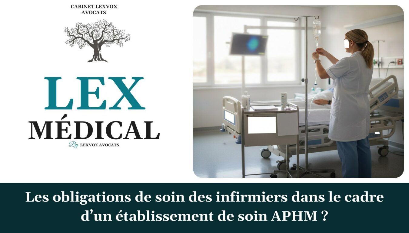 Les obligations de soin des infirmiers dans le cadre d’un établissement de soin APHM ? — cabinet LEXVOX Avocats, Marignane