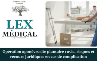 Opération aponévrosite plantaire : avis, risques et recours juridiques en cas de complication — cabinet LEXVOX Avocats, Marignane