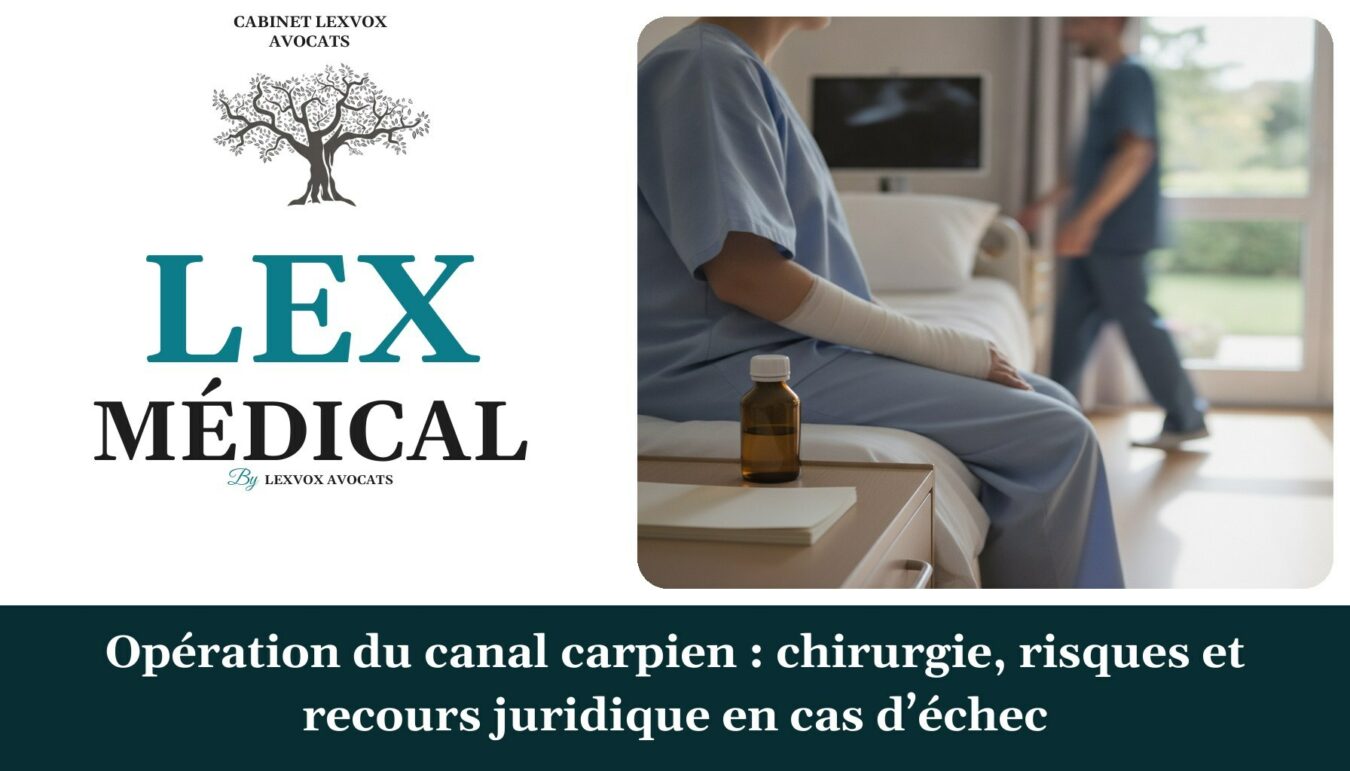 Opération du canal carpien : chirurgie, risques et recours juridique en cas d’échec — cabinet LEXVOX Avocats, Salon-de-Provence