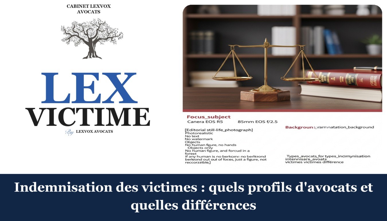 Indemnisation des victimes : quels profils d’avocats et quelles différences — cabinet LEXVOX Avocats, Aix-en-Provence