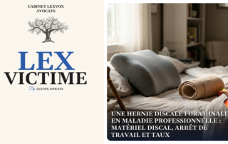 Une hernie discale foraminale en maladie professionnelle : matériel discal, arrêt de travail et taux